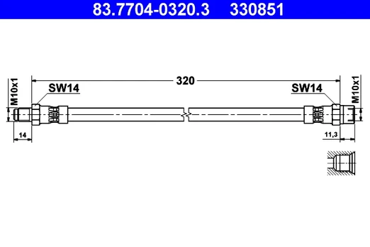 stabdžių žarnelė 83.7704-0320.3