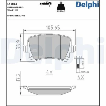 DELPHI LP1824 Brake pad set