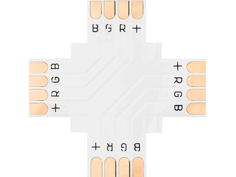 LED apšvietimas // New Arrival // 4885# Konektor do taśm led typu "+" 10mm rgb