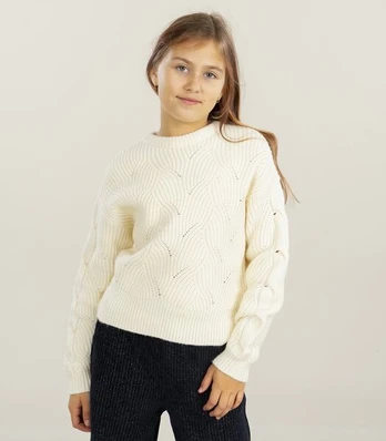 Only Megztinis mergaitėms 15352213*02, baltas