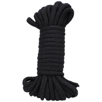 Doc Johnson Cotton Rope 32ft Black - Soft Flexible Bondage Cord