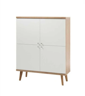 Komoda Imv Lena, 107x40xH134 cm, balta/ąžuolas