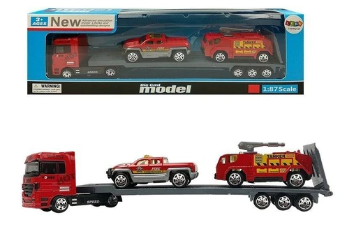 Lean Toys Sunkvežimis su puspriekabe transporto priemonėms vežti