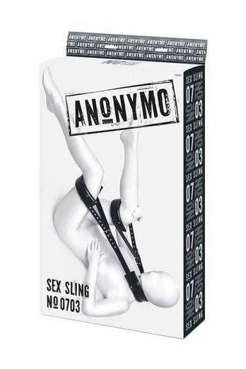 Toyfa Anonymo fixing sling, PU leather, juodas, 145 cm