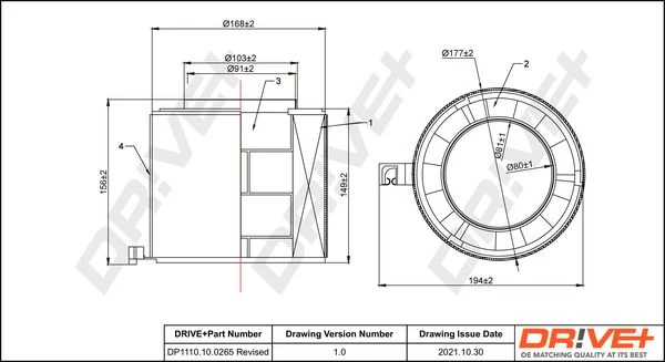 Oro filtras Dr!ve+ DP1110.10.0265