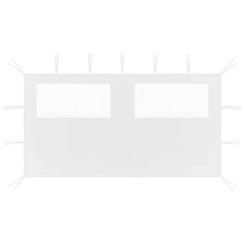 3070424 gazebo sidewall with windows 4x2 m baltas (315313)