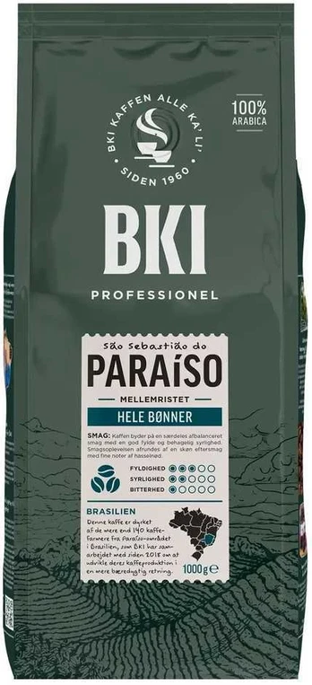 Kaffe BKI Paraiso Helbønne 1kg