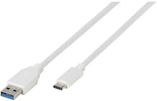 Laidas Vivanco, USB Type C/USB 3.1 Type A, 1 m, balta