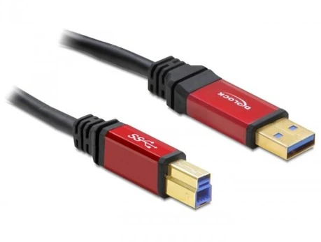 Delock USB kabelis USB-A – microUSB 3 m raudonas juodas (82758)