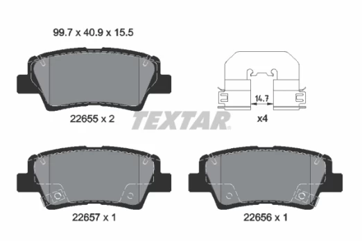 TEXTAR 2265501 Brake pad set