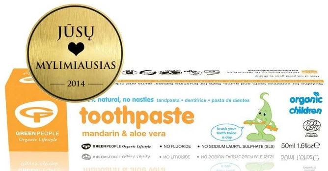 Mandarinų ir alavijų dantų pasta vaikams Žalias PEOPLE, 50 ml