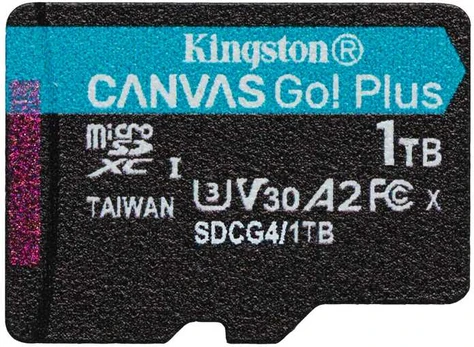 Kingston Technology 1TB Micro SDXC Canvas Go Plus Gen4 200R A2 U3 Single Pack w/o ADP