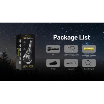 FLASHLIGHT LEP ULTRA-LONG/2000 LUMENS P40 NITECORE