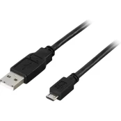 Kabelis DELTACO USB 2.0 "A-micro B", 1.0m, juodas / USB-301S kaina