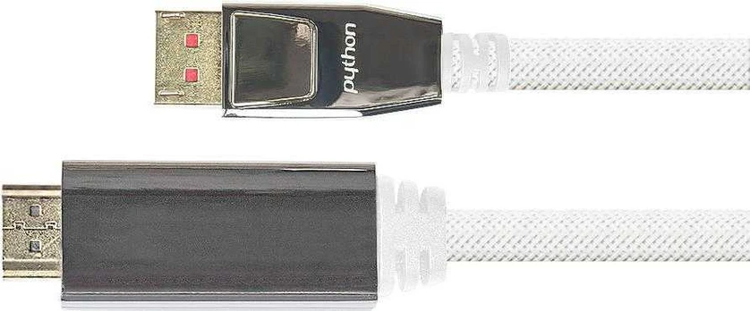 Kabelis PYTHON Python DisplayPort 1.4 an HDMI 2.0 Kabelis Nylong. baltas 1m