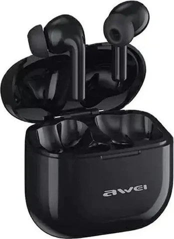 AWEI Bluetooth 5.3 T1 Pro+ ausinės su įkrovimo stotele, juodos spalvos