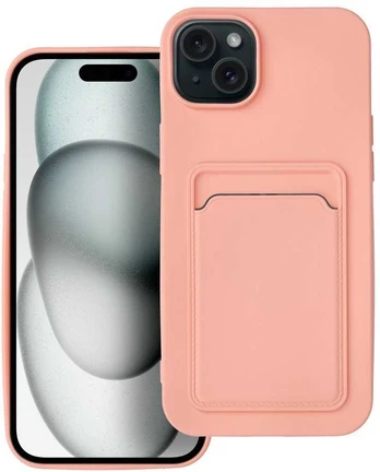 Dėklas Oem CARD Case for IPHONE 15 PLUS pink