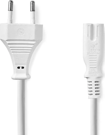Nedis CEGL11040WT20 maitinimo laidas, baltas, 2 m, C tipo IEC 320 maitinimo kištukas