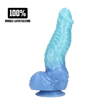Fiction Cock Deep Sea Hydra Silicone Model Blue Fantasy Design