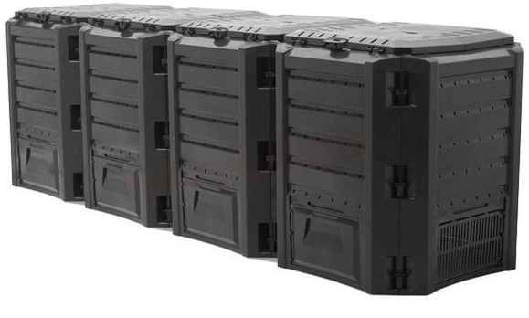 Komposto dėžė COMPOGREEN, 1600 l Juoda
