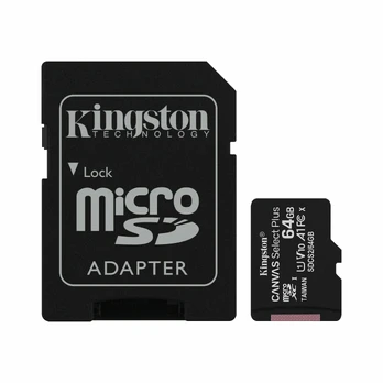 Atminties kortelė Kingston CL10 MICRO SD + ADAPTER SDCS2, 64 GB, 100 Mb/s - 10 Mb/s