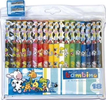St. Majewski Šv. Majewski Crayons Bambino wood 18 spalvų + galąstuvas