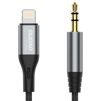 Dudao audio cable Lightning - mini jack 3.5mm 1m pilka (L11PRO)