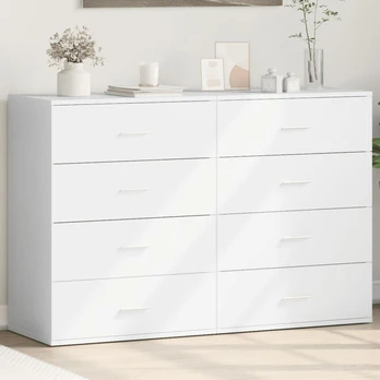 Šoninės spintelės, 2vnt., baltos, 60x39x80cm, apdirbta mediena