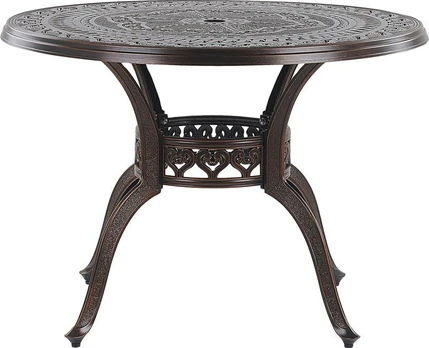 Beliani Metalinis sodo stalas 102 cm raudonas SALENTO