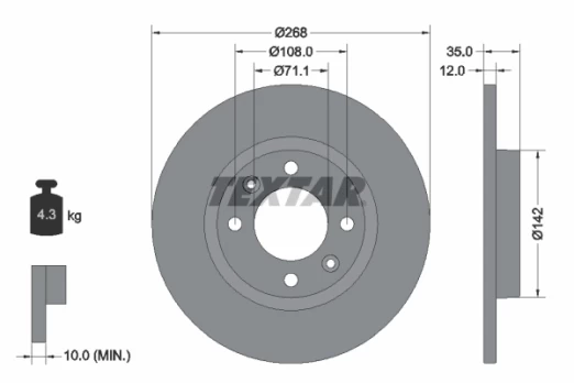 TEXTAR 92325903 Brake Disc