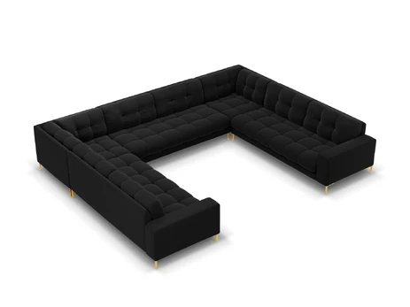 Velvet Panoramic Sofa, "Bali", 9 Seats, 327x256x75 Made in Europe