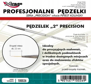 Mirage Hobby 100026 Precision Kolinsky teptukas, 2 dydis