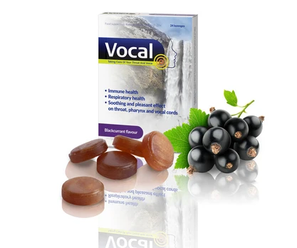 Maisto papildas Vocal Hard Caramel, 24 pastilės
