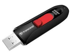 USB atmintinė Transcend JetFlash 590, juoda/raudona, 32 GB