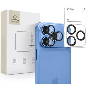 Juoda kameros apsauga Apple iPhone 18 Pro / 18 Pro Max telefonui "Tech-Protect Camring Fit+"
