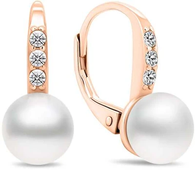 Brilio Silver Brilio Sidabrinis Charming bronze earrings with pearls and zircons EA385R