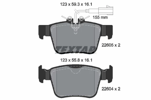 TEXTAR 2260501 Brake pad set