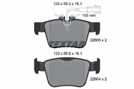 TEXTAR 2260501 Brake pad set kaina