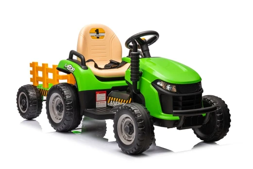 Vaikiškas elektrinis traktorius Lean Toys BBH-030, žalia