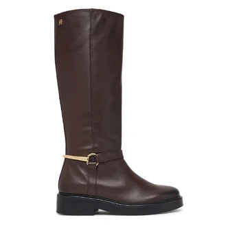 Jojikų batai Tommy Hilfiger Th Stud Leather Knee Riding Boot FW0FW09608 Ruda