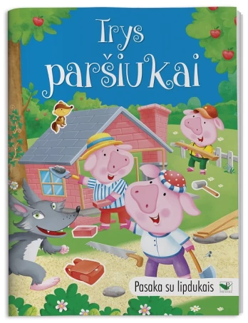KNYGA Pasaka su lipdukais. Trys paršiukai