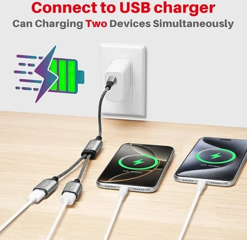 Usb C Splitteris Y Kabelis 0.5m, C Male į 2x A Female, Usb 2.0