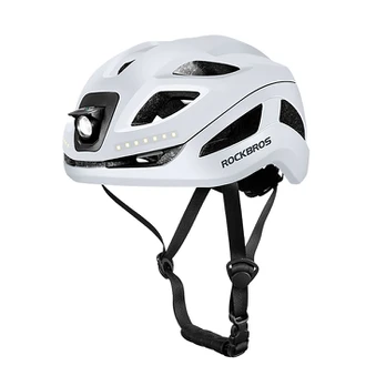 Rockbros ZK-077 Bicycle Helmet with Integrated Multi-Directional Lighting 57-61 cm - Baltas