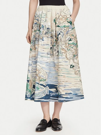 Weekend Max Mara Midi sijonas Adepto 2625106011 Smėlio Regular Fit