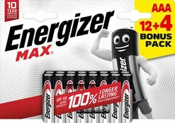 Energizer MAX AAA 12+4 zdarma 1.5V alkalické