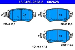 ATE 13.0460-2628.2 Brake pad set