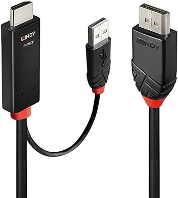 Lindy 1m HDMI ir DisplayPort adapteris