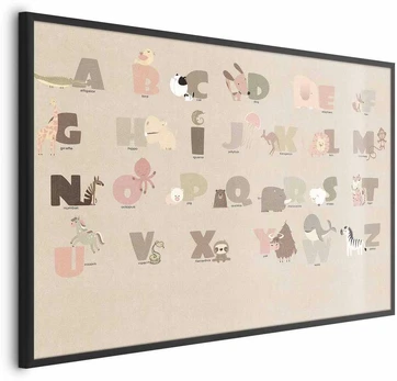 Artgeist Plakatas - rusvai gelsvas Alphabet