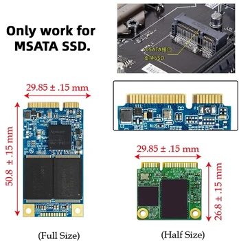 Cablecc dual msata mini sata ssd kortelė jbod raid0 span bridge į 2.5 colio sata combo hdd disko dėklą
