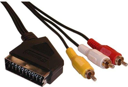 Video Kabelis SCART M - 3x CINCH M, 5m, juoda